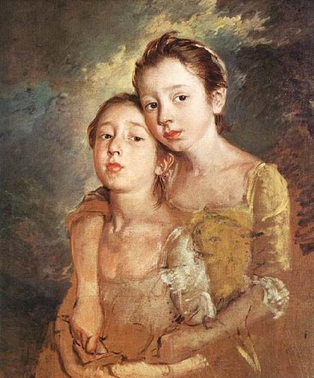 GAINSBOROUGH, Thomas The Artist-s Daughters with a Cat